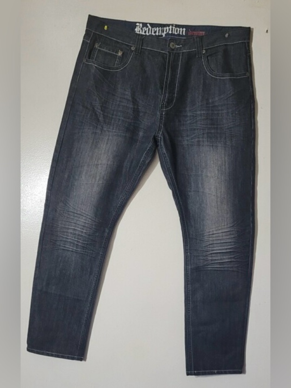 Men’s Dark Wash Jeans - Black/Gray